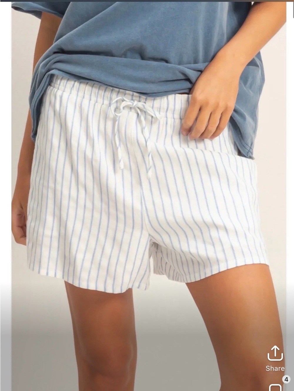 HYFVE White Shorts with Light Blue Pinstripes
